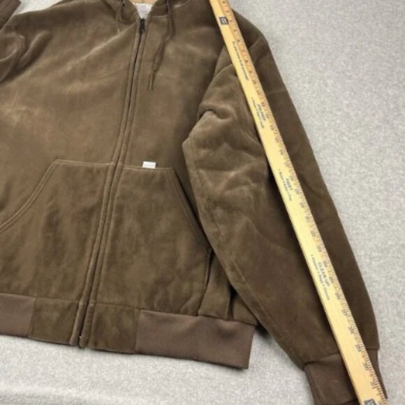 Vintage Carhartt Hoodie Jacket Mens 2XL XXL Velour Brown Rugged Fur Lined Work - Picture 7 of 8